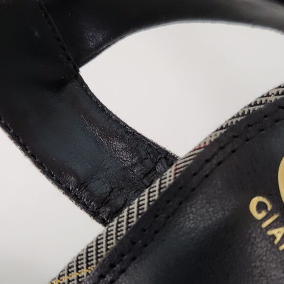 GIANNI BINI Plaid Platform Heels Womens 9.5 Gray Black Plaid High Closed Toe - Picture 10 of 10